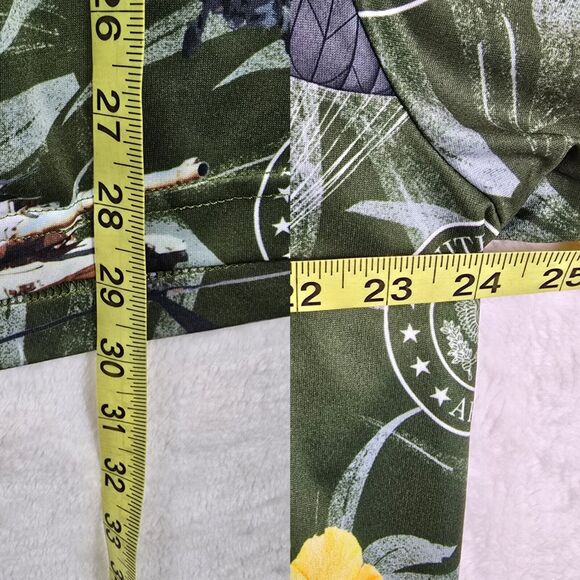 US Army Hawaiian AE Sport Shirt Mens Size Medium Button Up Floral Aop USA Made - Picture 8 of 8